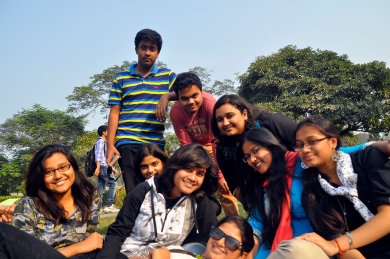 College peeps. Clicked on a picnic we went on, after the semester got over.